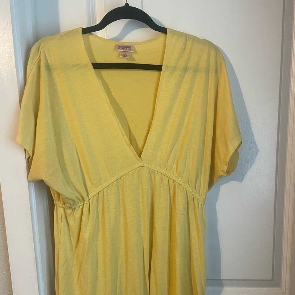 Yellow pool side dress / cover up. Cotton. Used but affordable